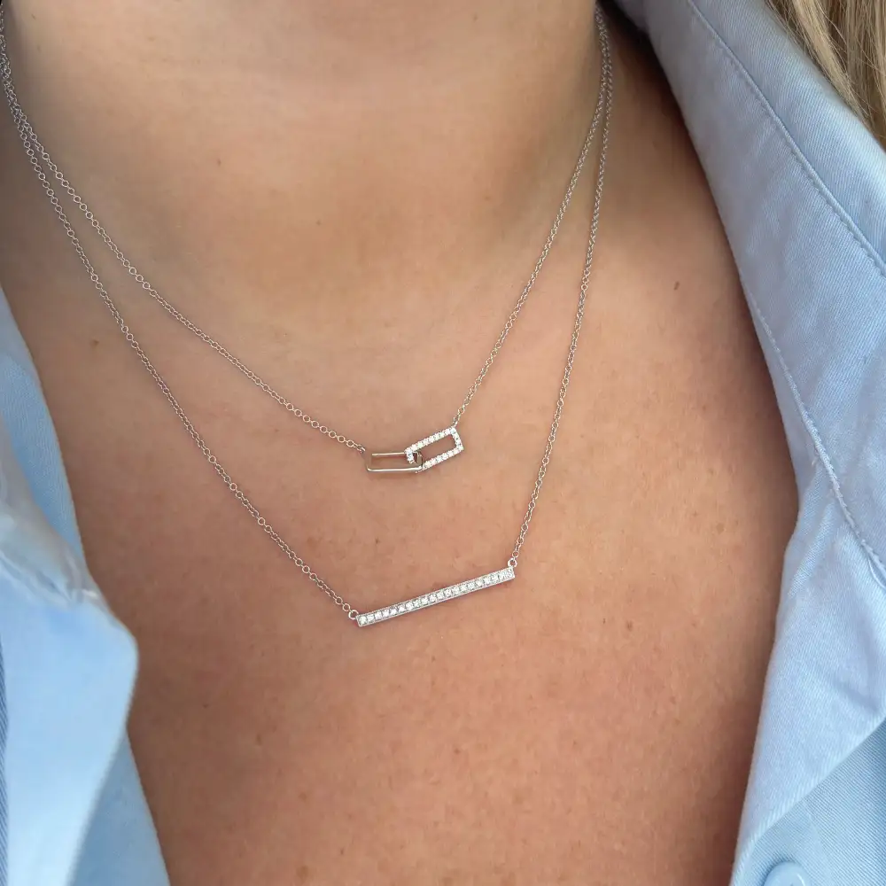 Contemporary Polished Classic Diamond Necklace