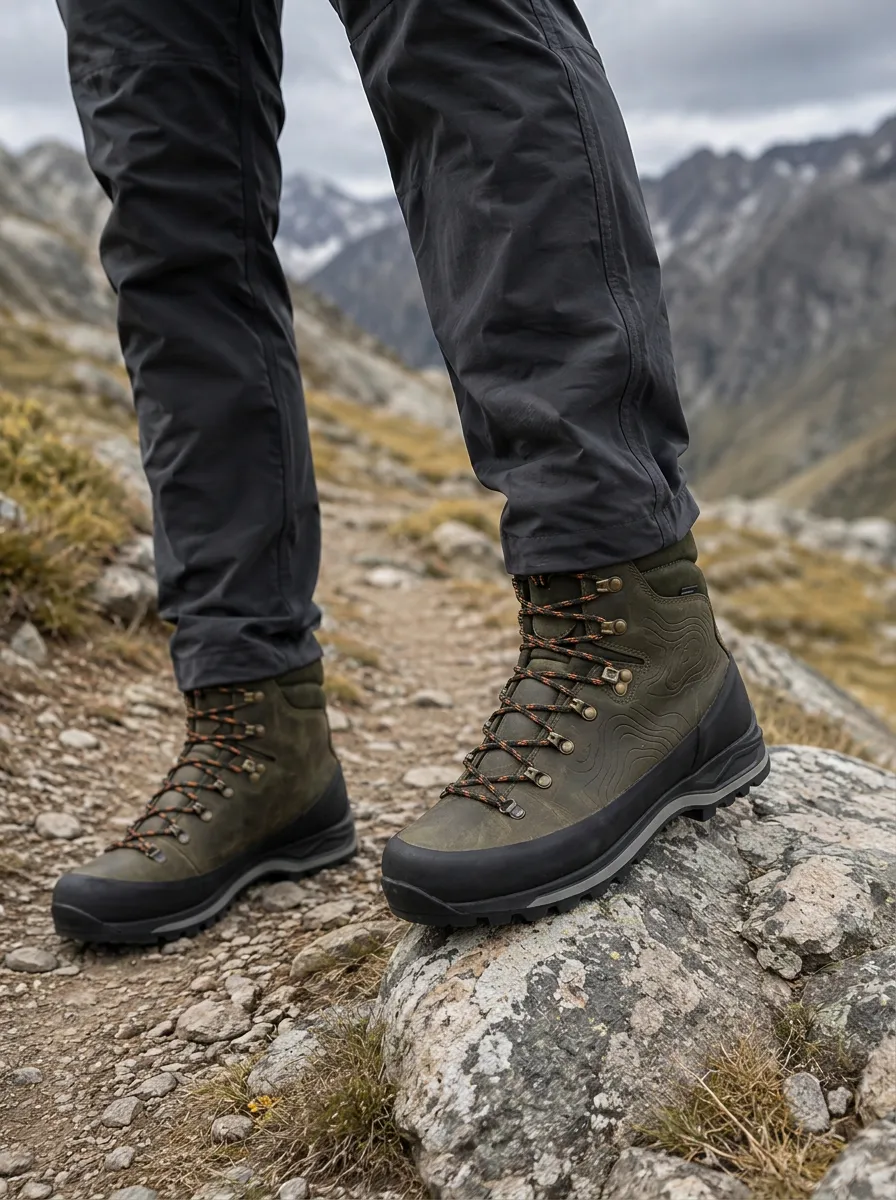 Men's Peak Hiking Topographic Map Printed Boots
