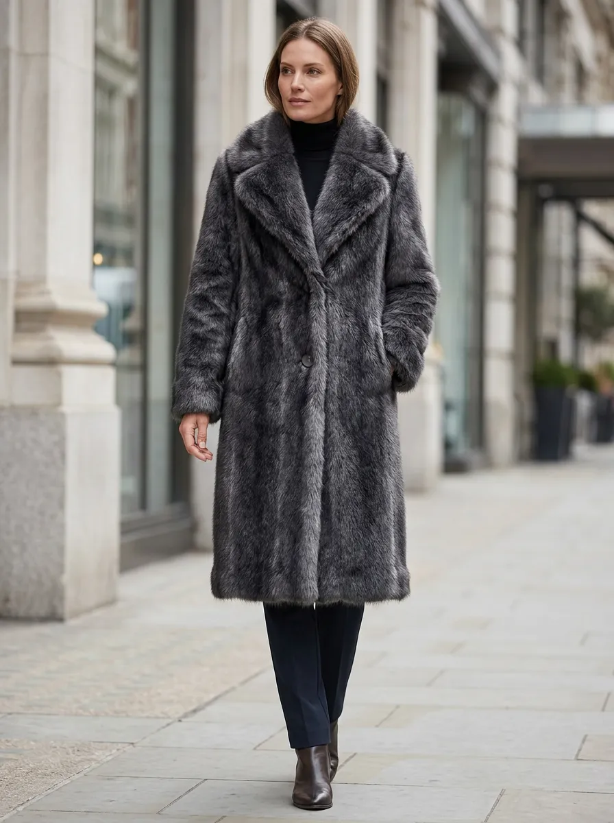 Everyday Printed Faux Fur Coat