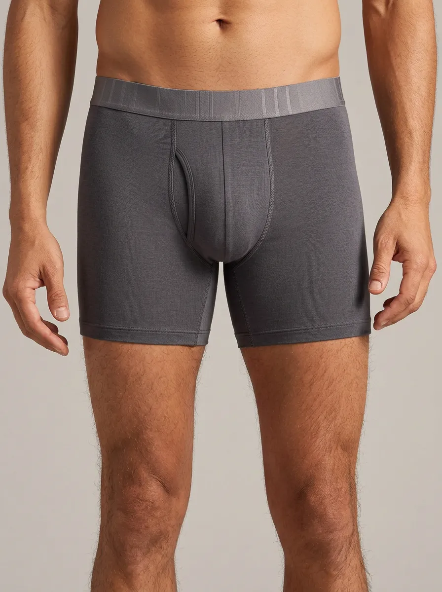 Men's Charcoal Grey Boxer Briefs with Tonal Waistband Boxer Briefs