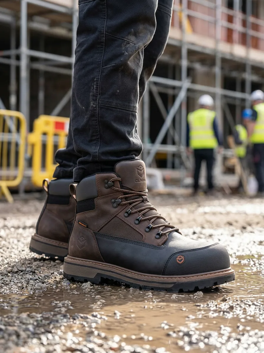 Trail-Ready Leather-Look Workwear Men's Waterproof Work Boots