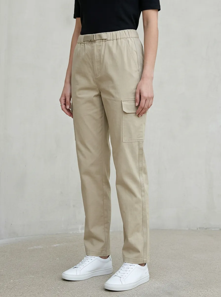 Women's Utility Cargo Pants with Webbing Belt