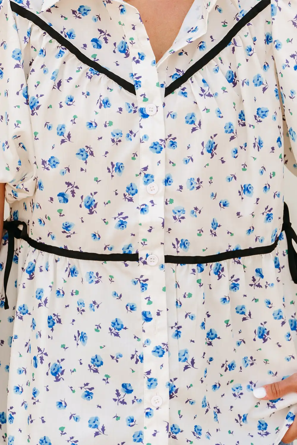 Everyday Floral Puff Sleeve Short Sleeve Shirt Blouse