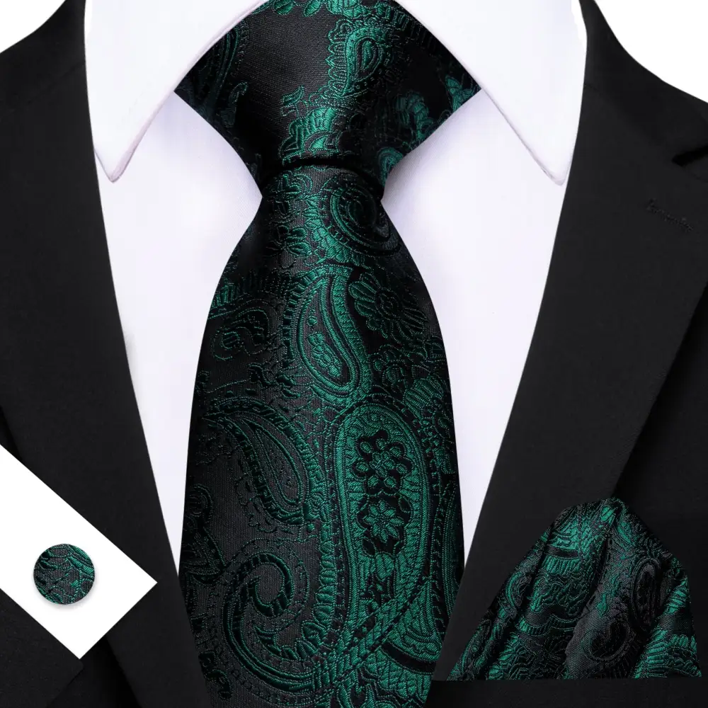 Sharp Paisley Silk Necktie Set