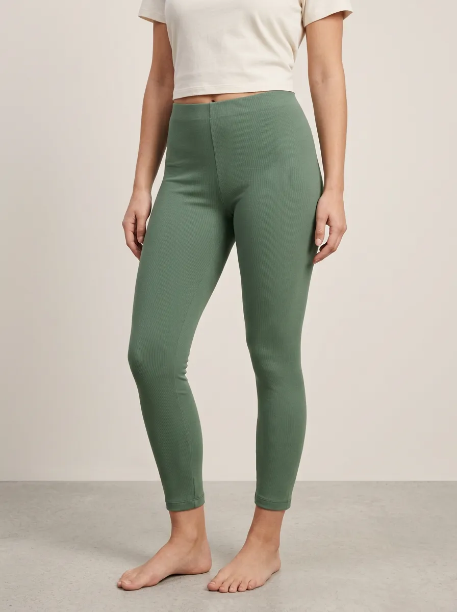 Ribbed Women's Stretch Mid-Rise Pants
