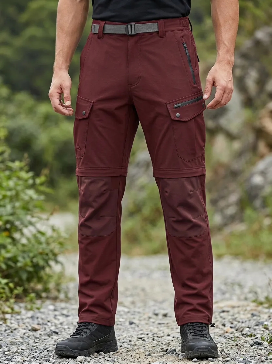 Men's Expedition All-Terrain Multi-Pocket Waterproof Zip-Off Tactical Cargo Pants