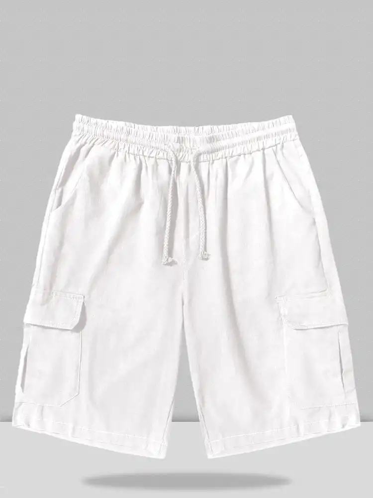 Linen Look Pants With Pockets