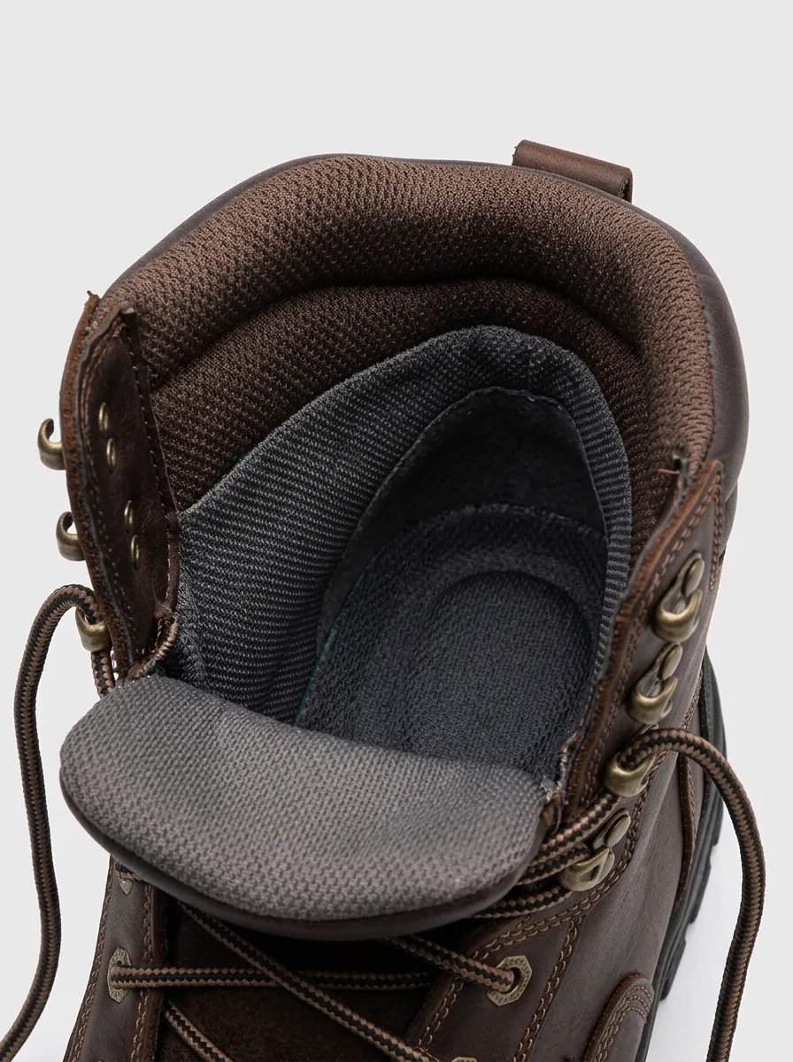 Outdoor-Ready Outdoor Leather-Look Men's Waterproof Work Boots