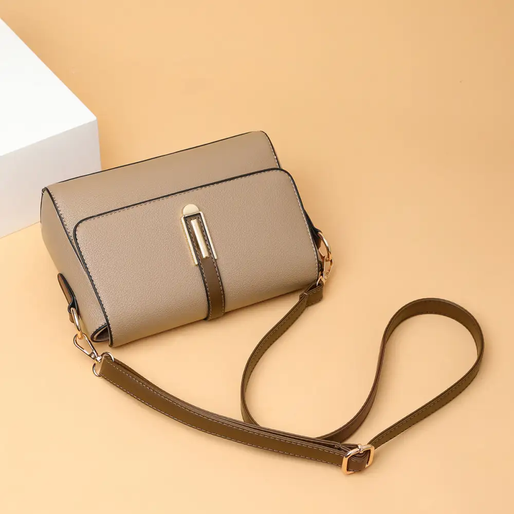 Compact Leather Square Crossbody Bag