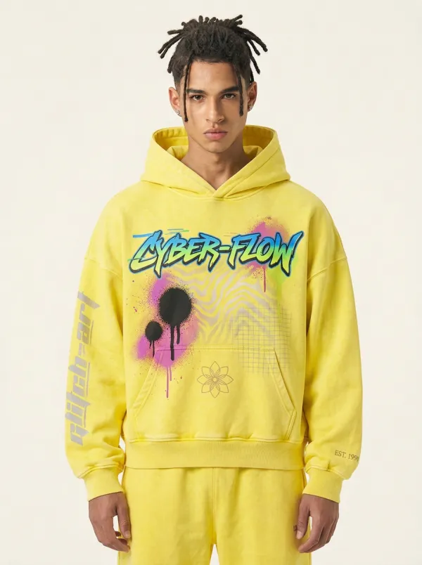Unisex Streetwear Graffiti Zebra Hoodie