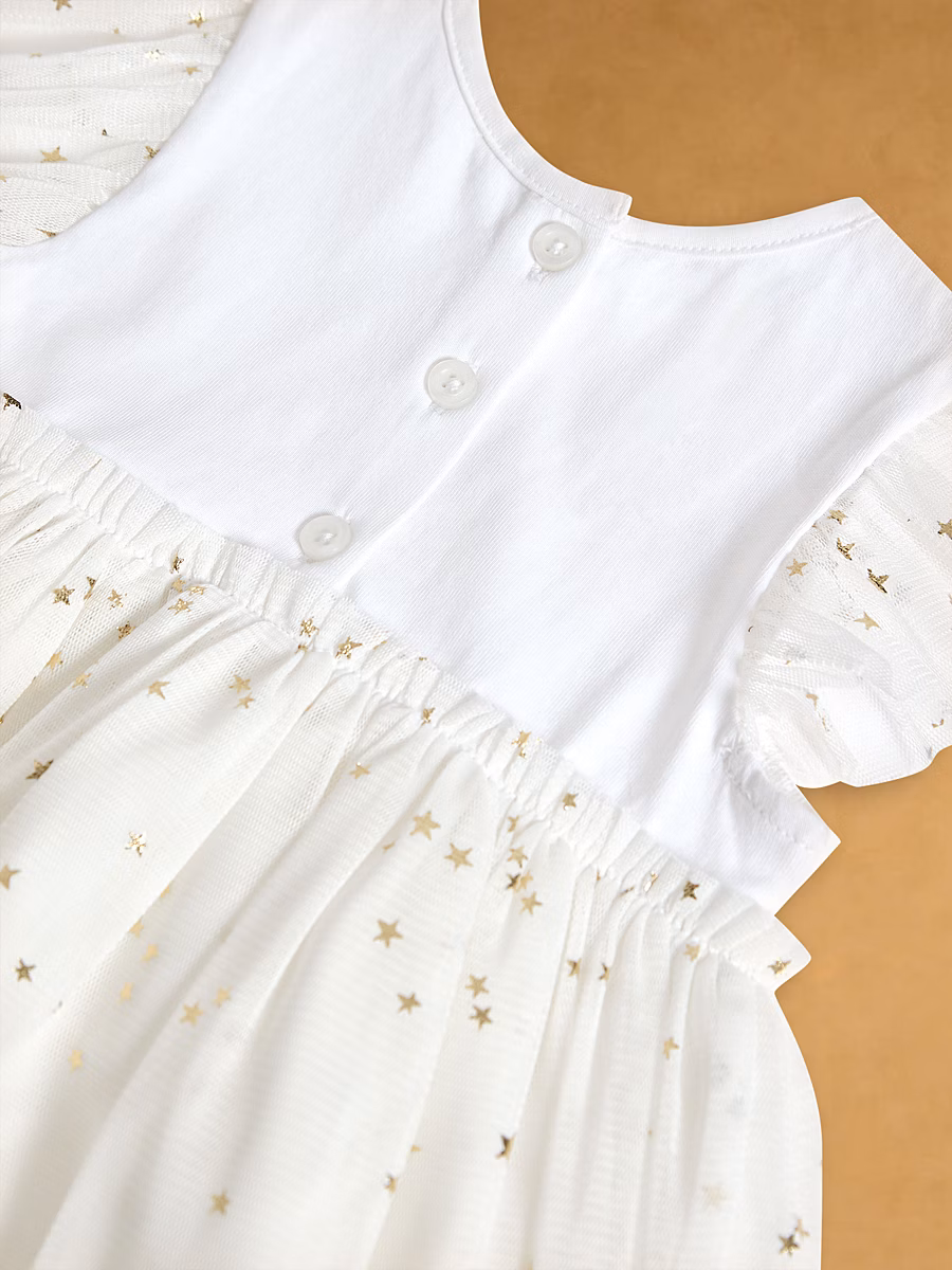 White My First Eid Dress detail 2