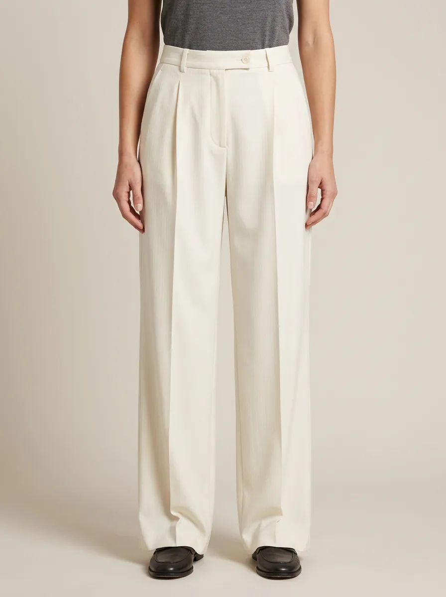 Everyday Pleated High Rise Wide Leg Trousers
