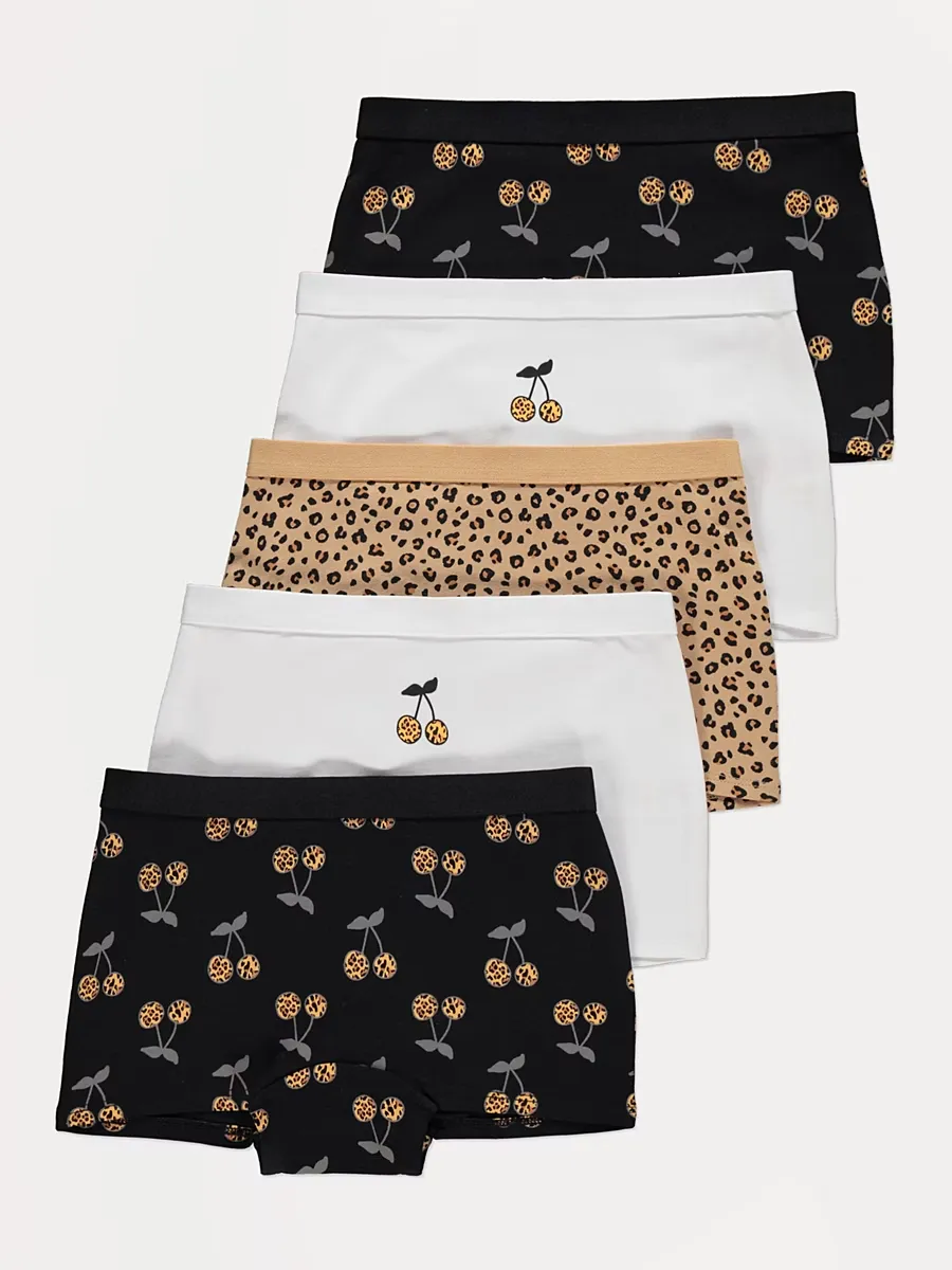 Animal Print Cherry Shorts 5 Pack