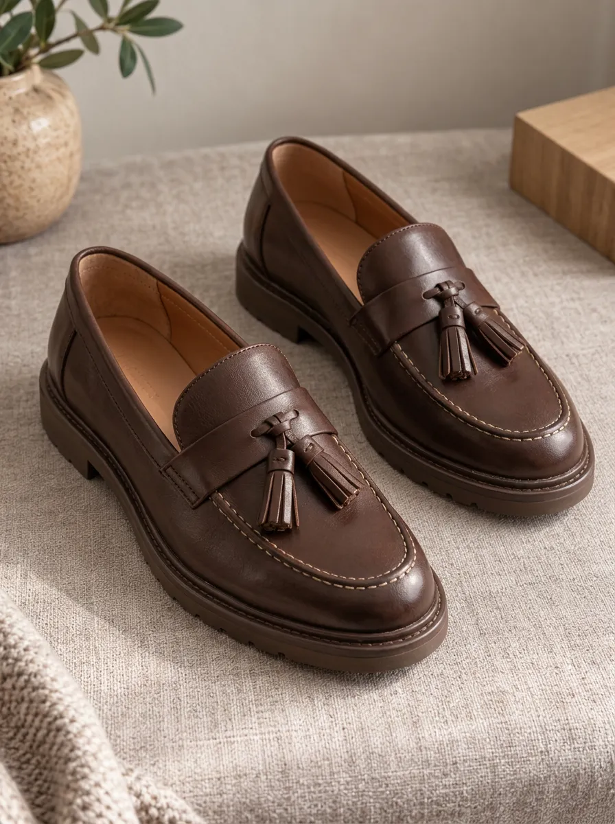 Unisex Classic Tassel Leather Loafer Shoes