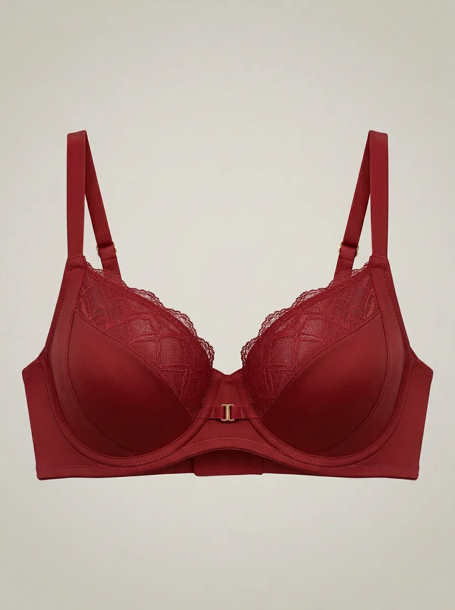Women's Full-Coverage Underwire Lace-Trim Geometric-Pattern Bra