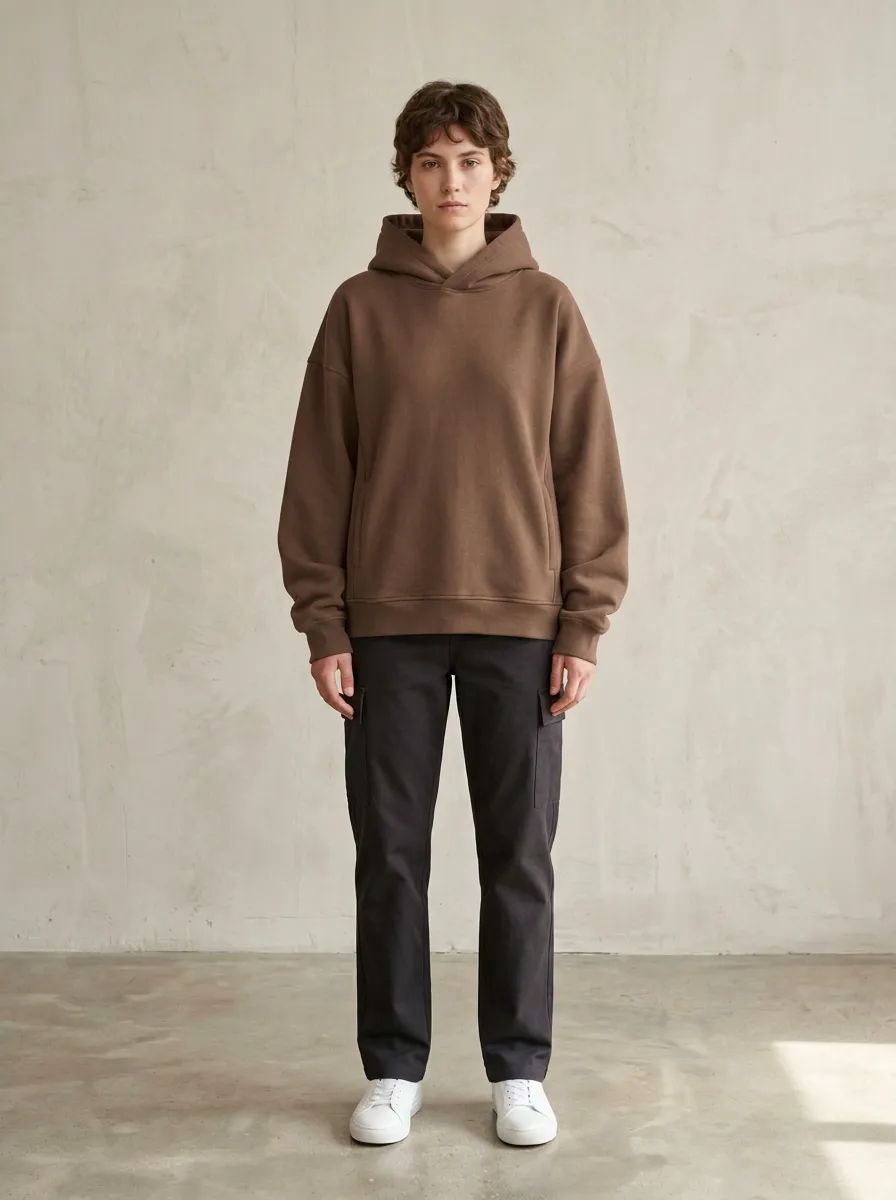Unisex Plain Leisure Essential Pullover Hoodie