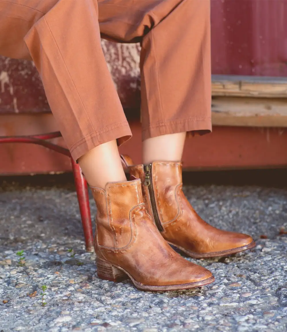 Square-Toe Distressed Everyday Boots