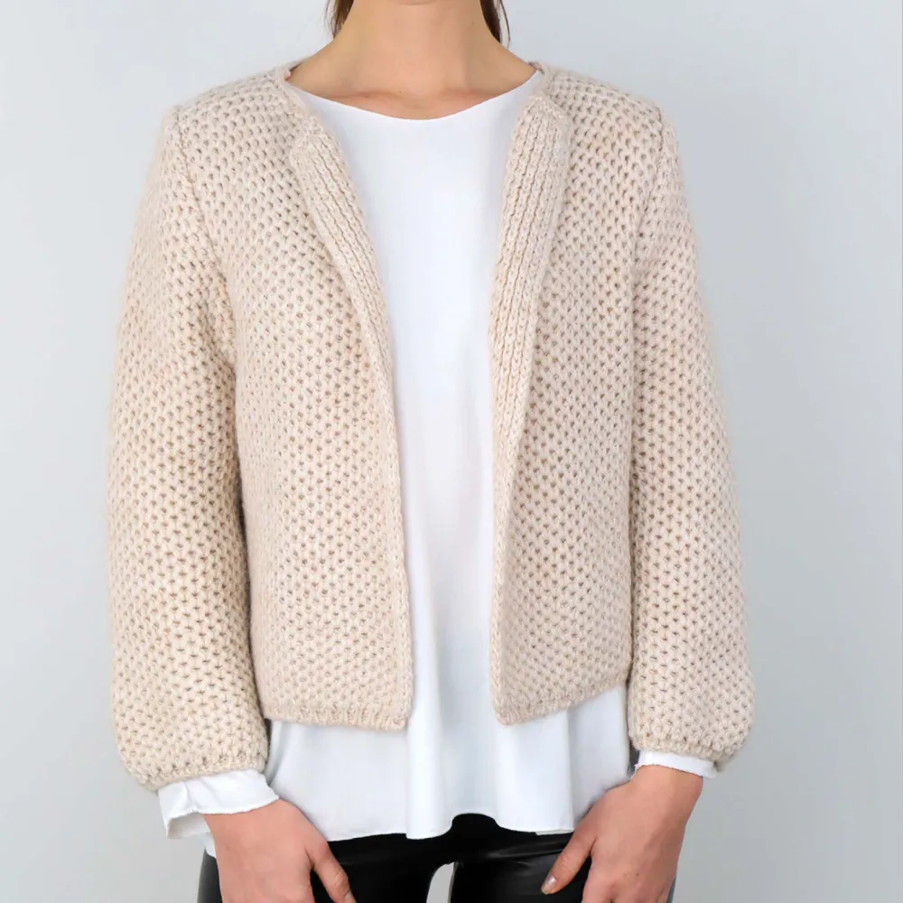 Minimal Mohair Wool Longline Cropped Cardigan