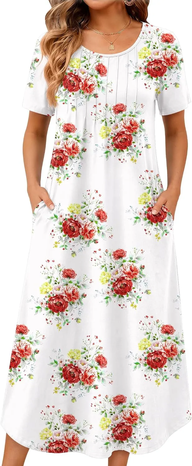 Ekouaer Cotton Nightgowns for Women Plus Size Moo Moos with Pockets