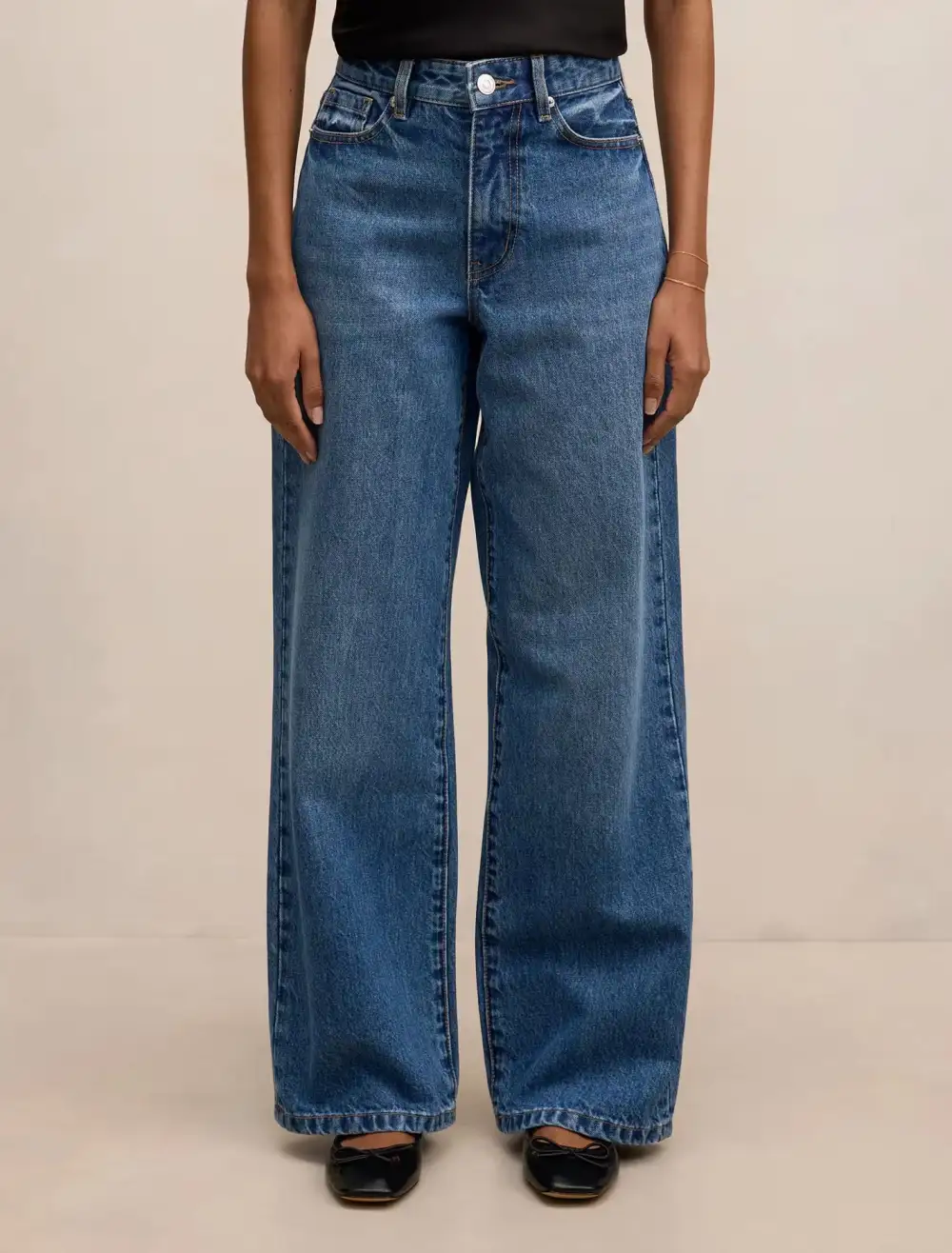 Blue Petite Straight Leg Jeans