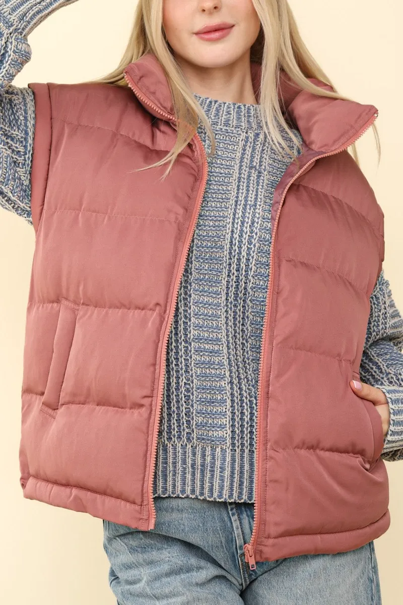 High Neck Layering Puffer Vest