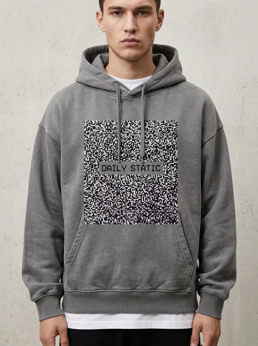 Streetwear Glitch Men's Graphic Hoodie