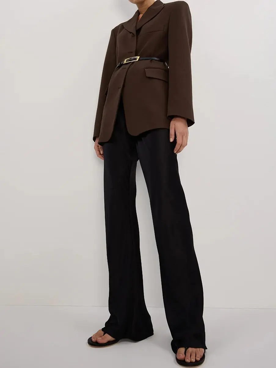 BLACK SATIN PANT