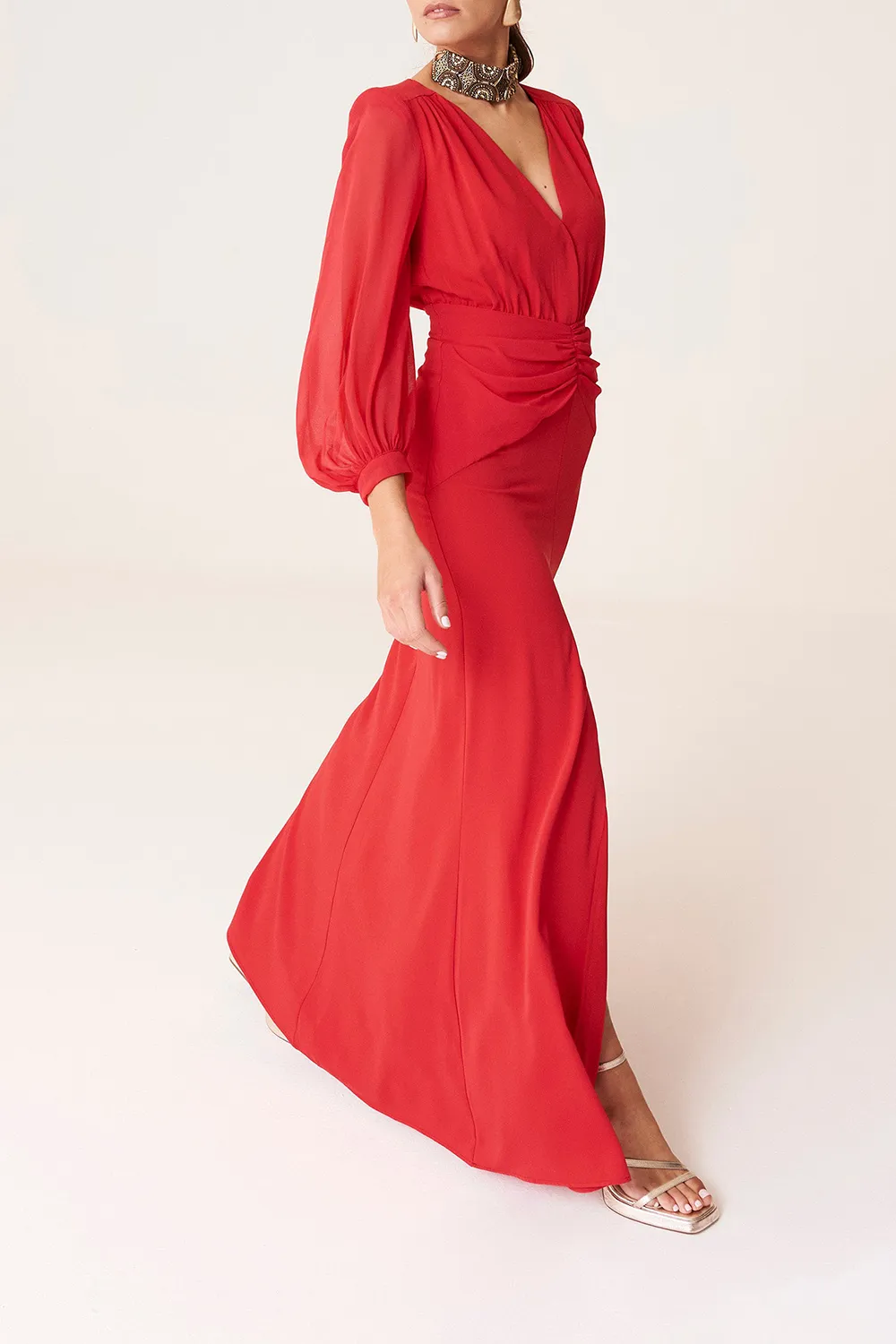 Long Sleeve V-neck Dress