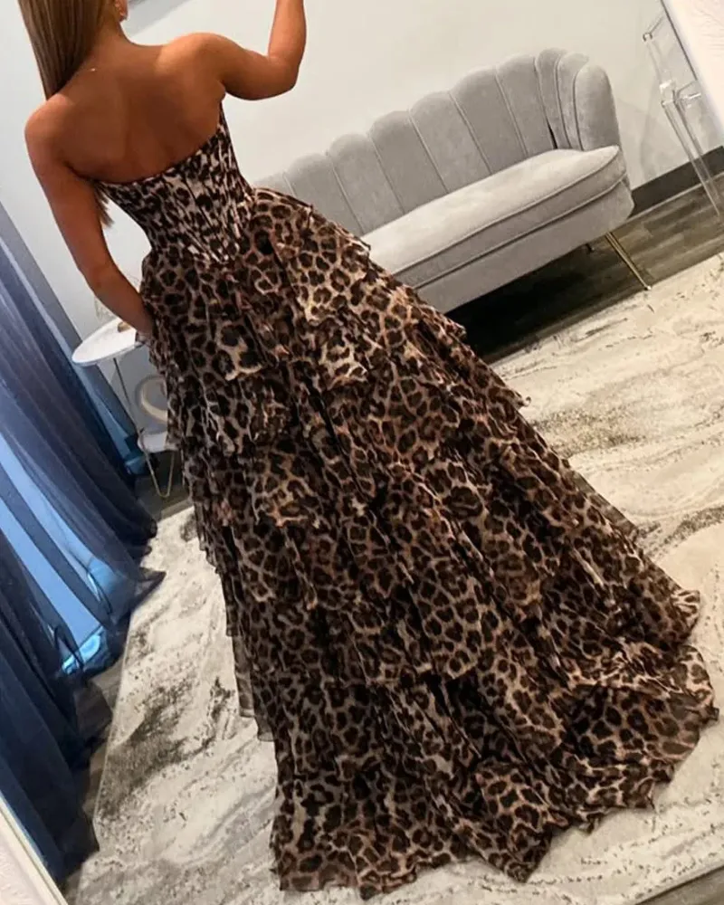 Sleeveless Ruffled Tiered Maxi Tie Detail Dress