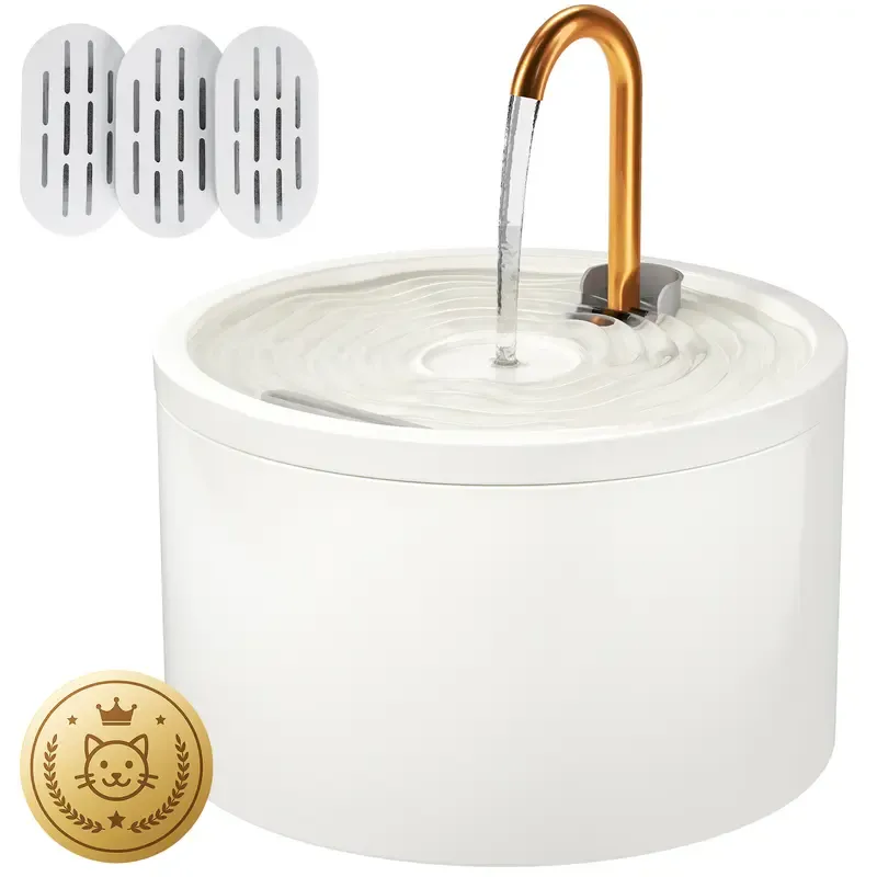 2.1L Quiet Cat Water Fountain with Copper Spout & Night Light