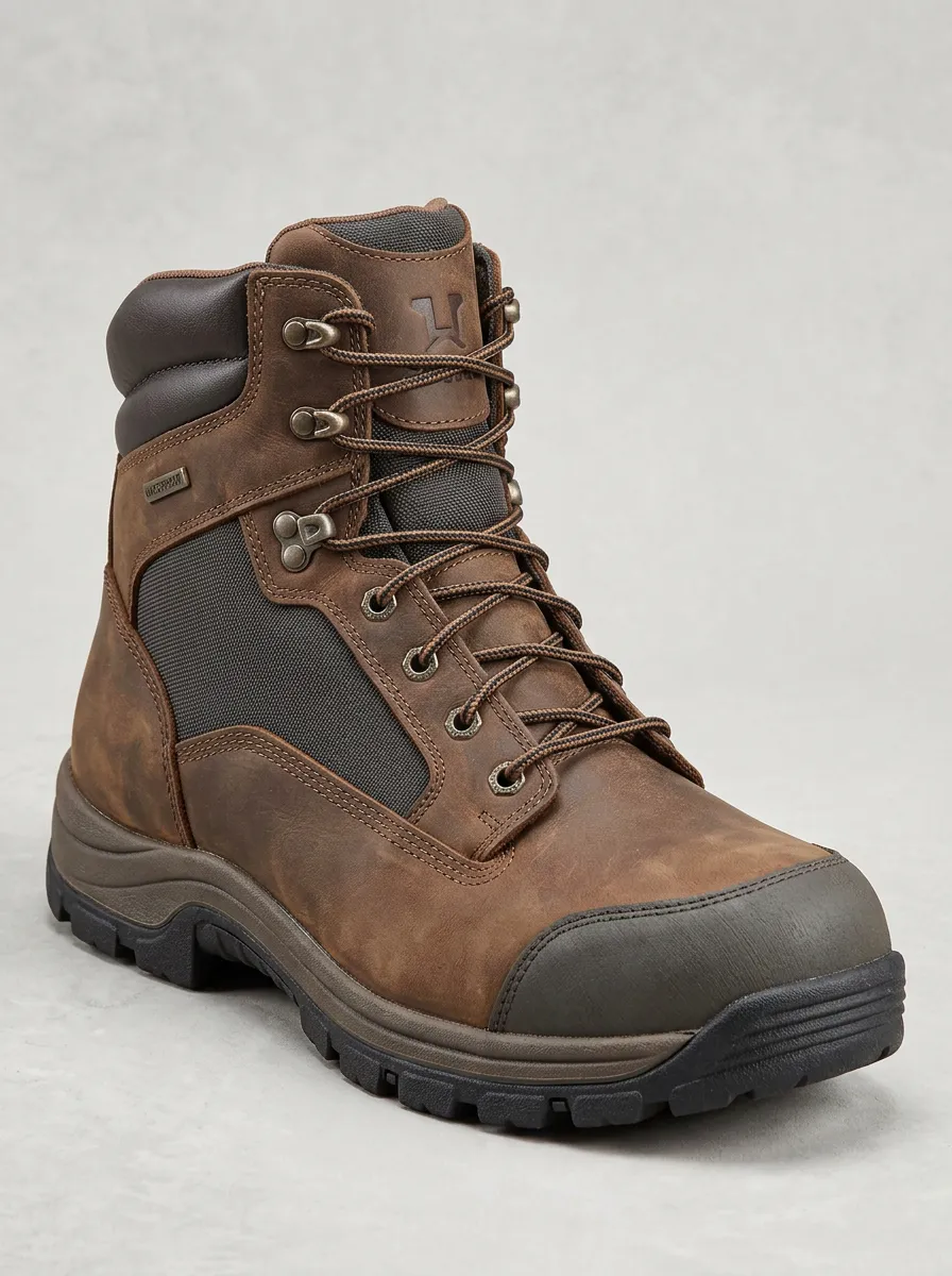 Workday Tactical Leather-Look Men's Waterproof Work Boots