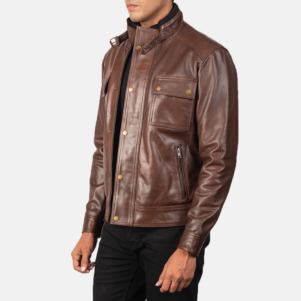 Men's Rugged Outdoor Biker Leather Jacket