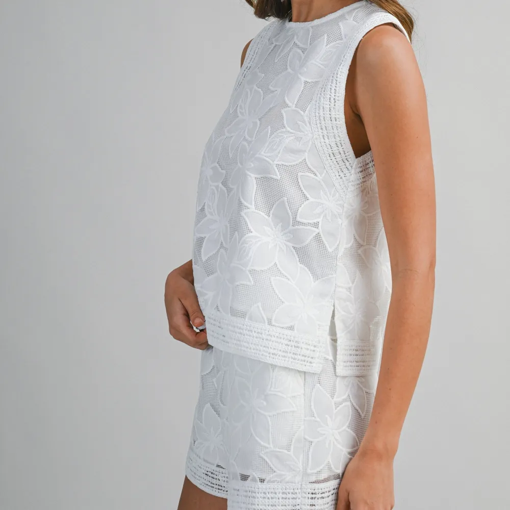 Floral Lace Top & Shorts Set