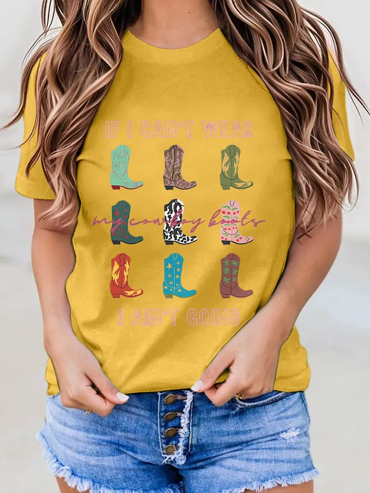 Funny Printed Round-Neck Cotton T-Shirts