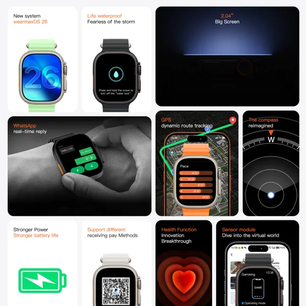 U5 Smartwatch – AI Smart Watch with Bluetooth Calling, NFC, Health & Fitness Tracking, IP68 Waterproof
