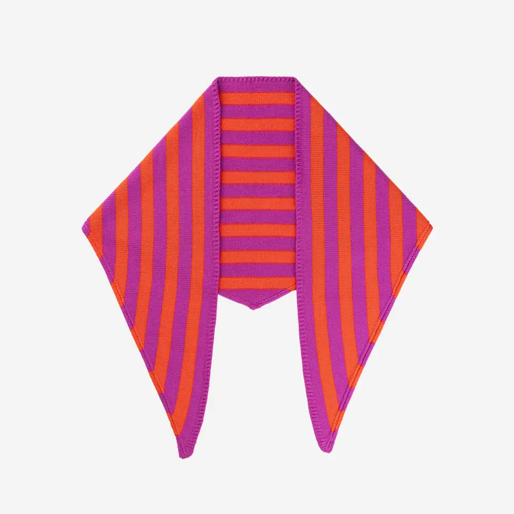 Knit Striped Triangle Fashion Scarf