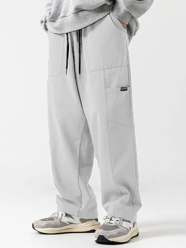 Pocket Drawstring Relaxed Trousers