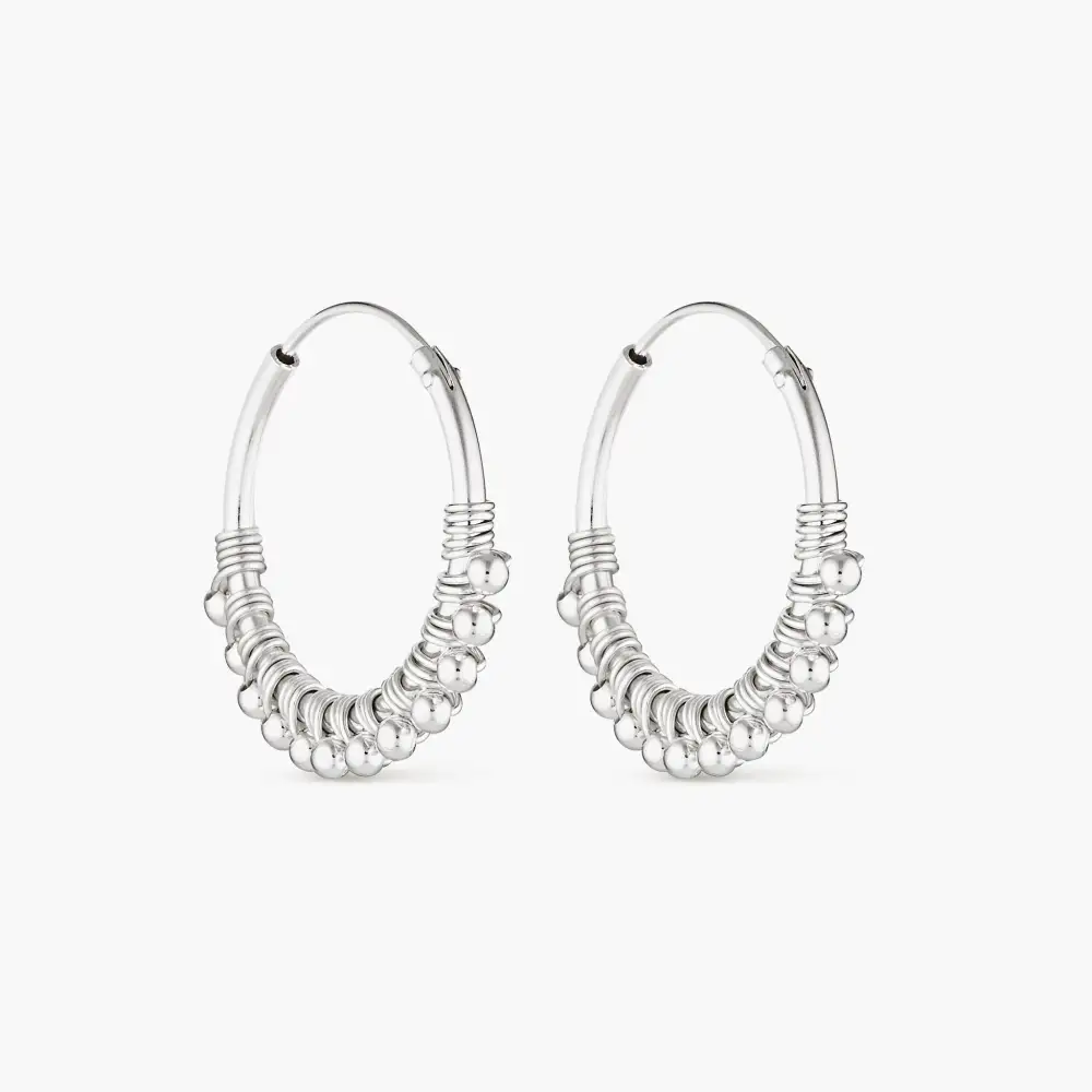 Pebble Sterling Silver Hoop Earrings