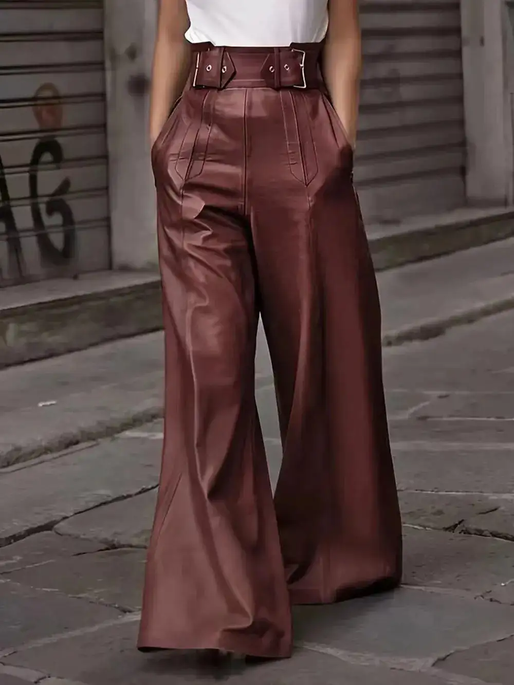 Wide Leg Elastic Waist Casual Versatile Pants