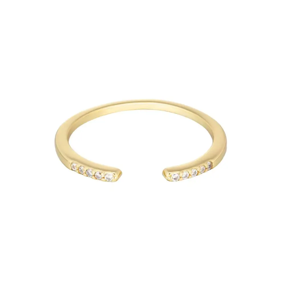 Crystal Open-Band Band Fashion Ring
