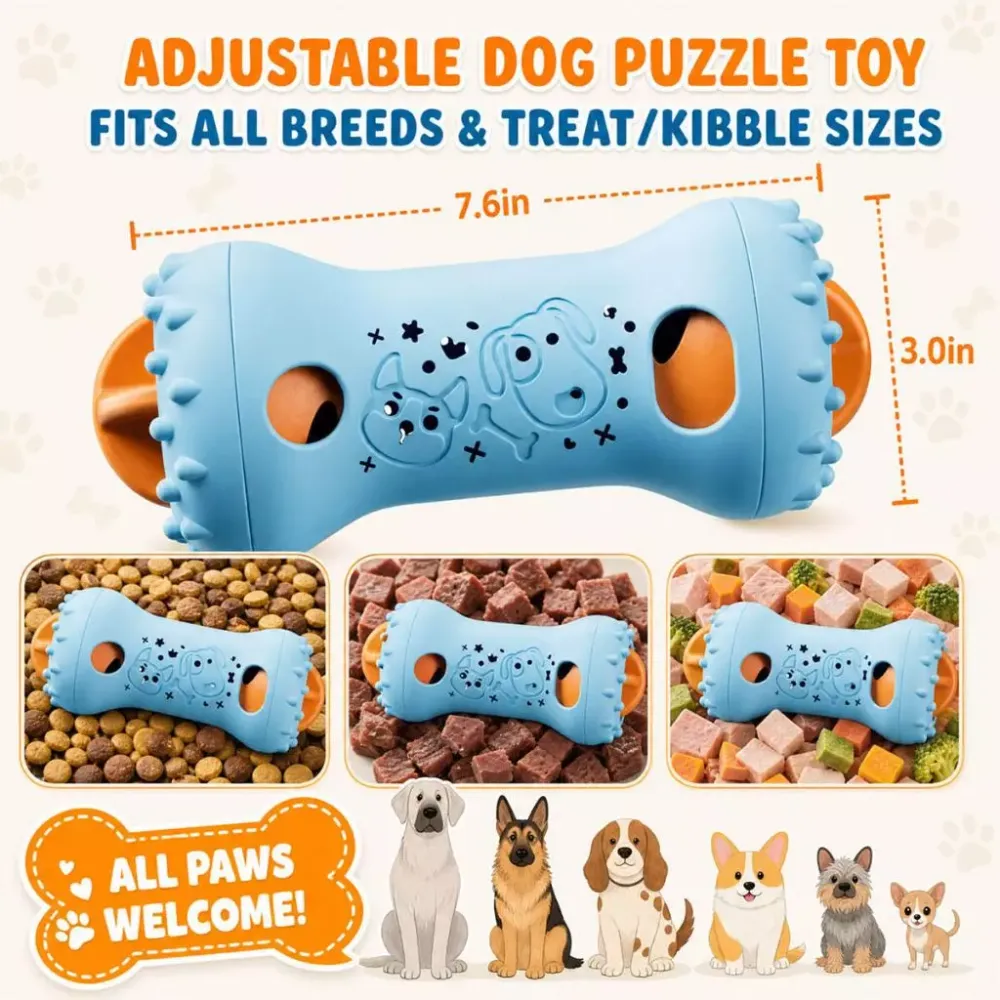 Interactive Dog Puzzle Feeder Toy – Adjustable Food Dispenser Suitable for Pet Mental Stimulation