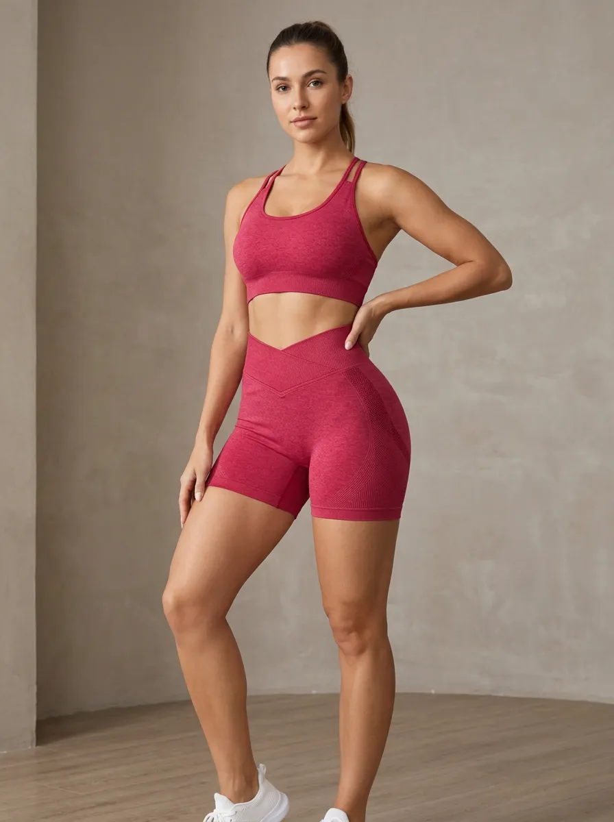 Women's V-Waist Seamless Workout Fitness Shorts