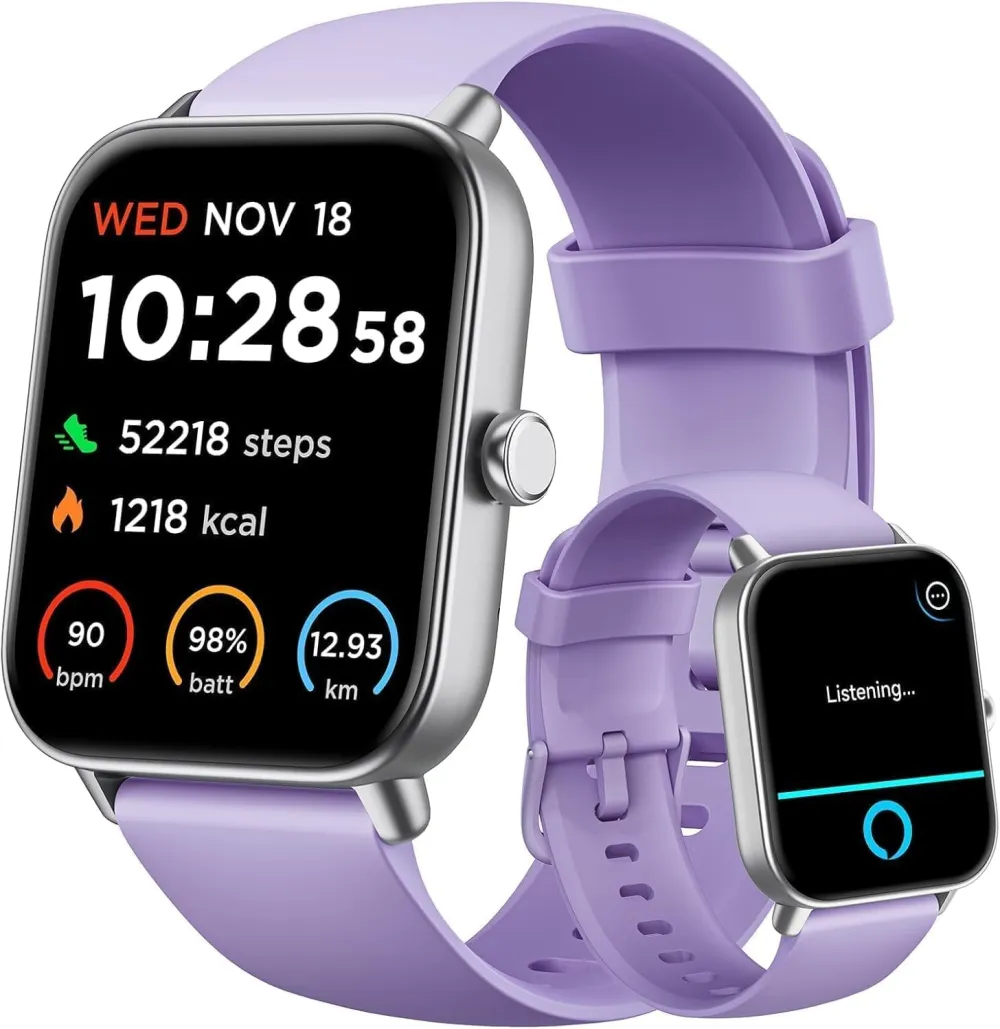 Smart Watch for Women Android & iPhone, Alexa Built-in, IP68 Waterproof Activity Fitness Tracker with Bluetooth Call (Answer/Make), 1.8