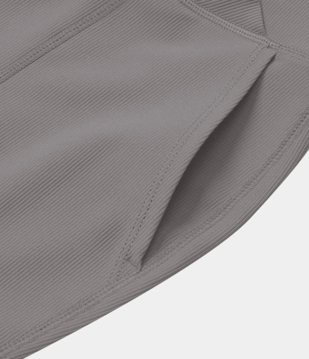 Patitoff Flow Pet Hair Resistant Crossover Pocket Split Hem Yoga Flare Leggings-Smile