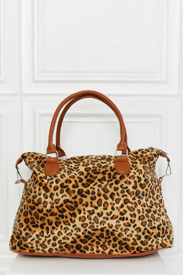 Brushed Animal Print Weekender Bag