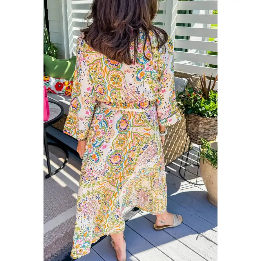 Long Tied Long Sleeve Midi Dress