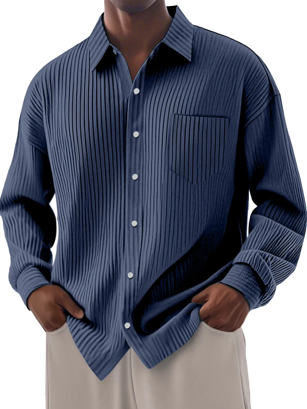 Clean Cut Long Sleeve Button Front Shirt