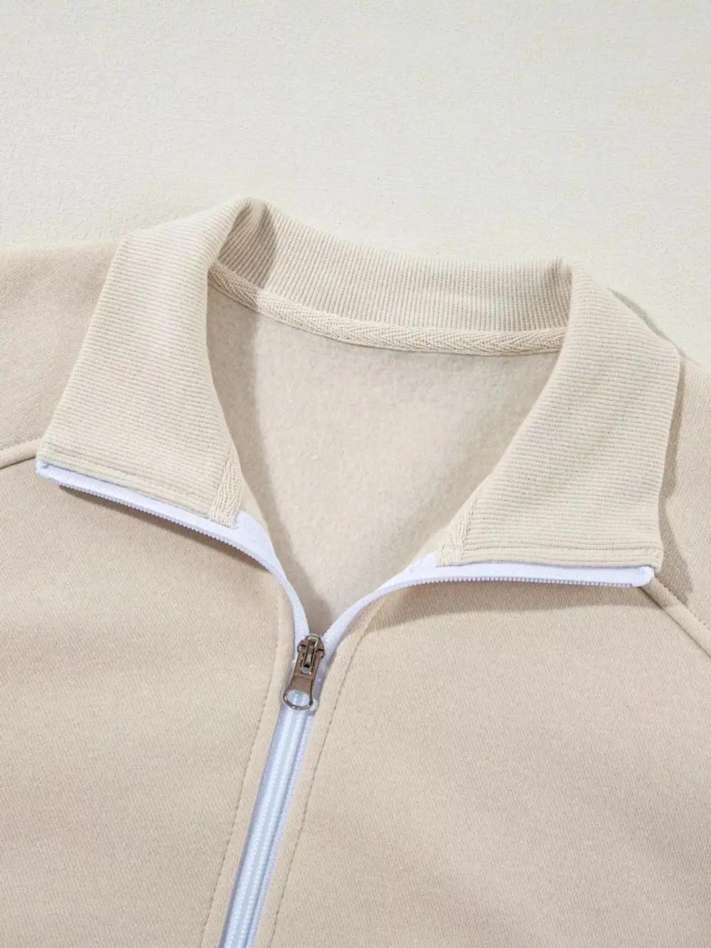 Drop Shoulder Zip Up Jacket And Drawstring Pants Active Two Piece Set