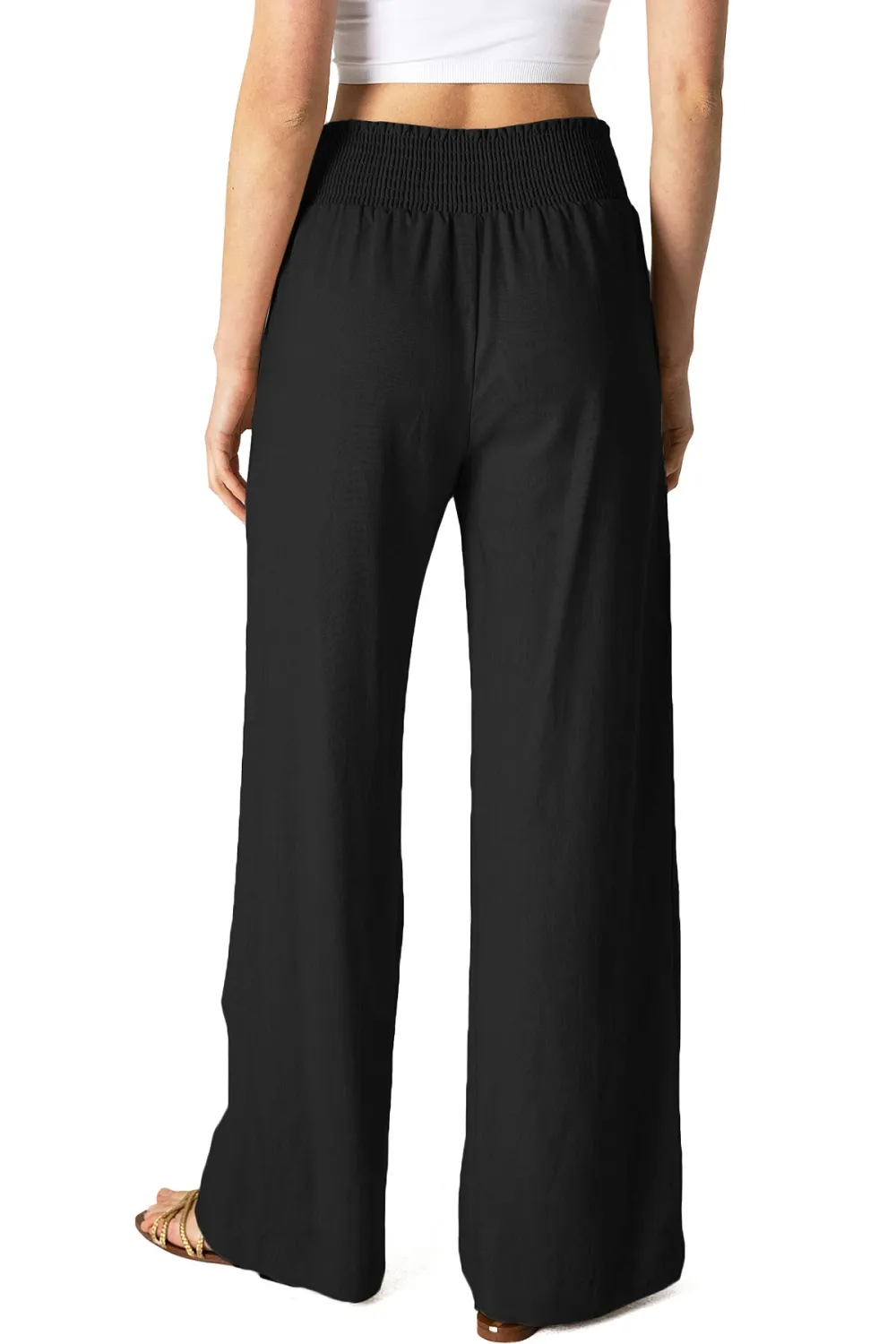 Elastic Waist Linen Pants