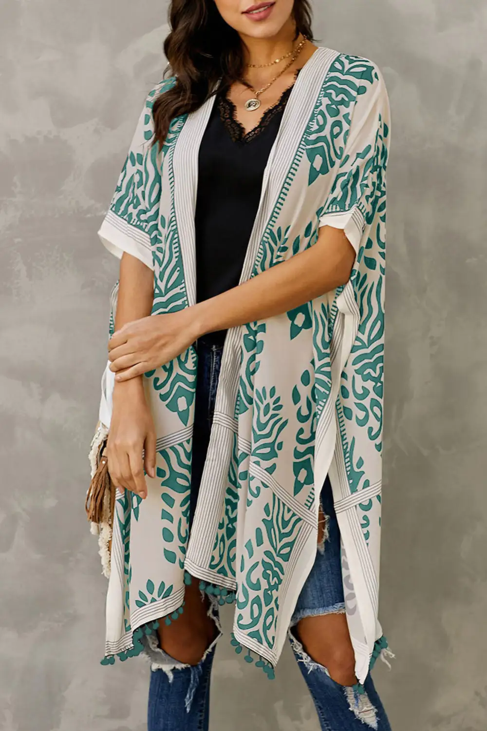 Swimwear Prowess Pom Pom Kimono